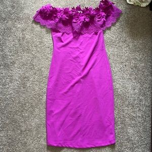 Floral off the shoulder bodycon dress